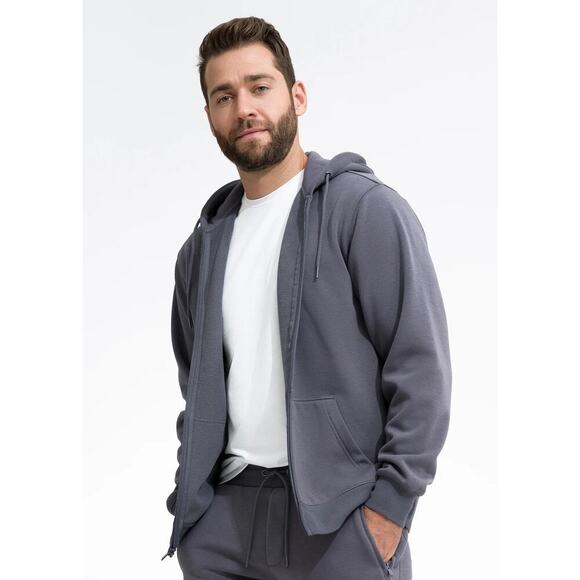 Swet Tailor Stretch Fleece Zip Hoodie – Monument Gray – Size L – NWT - Picture 3 of 6